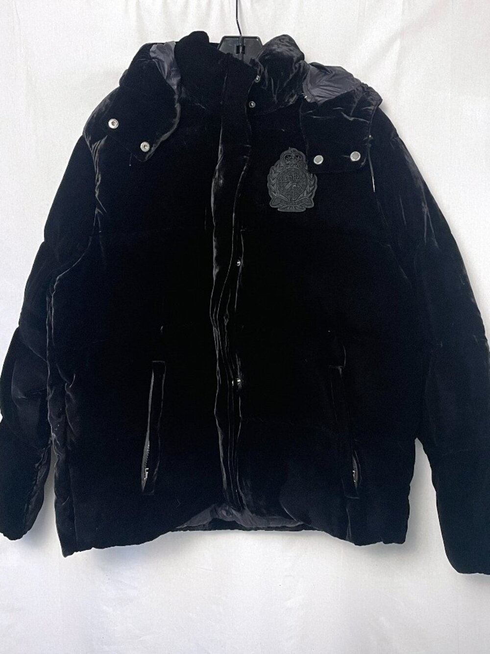 Polo Ralph Lauren Silk Blend Velvet Down Crest Puffer Jacket Coat Black XXL NWT